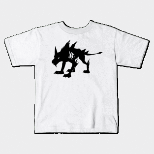 Hellhound minimal silhouette white Kids T-Shirt